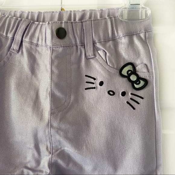 Hello Kitty Girls Purple Sparly Metallic Pants 6 - Picture 10 of 13